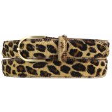 Felllederg�rtel mit goldener G�rtelschnalle 3,0 cm