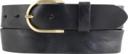Dameng�rtel aus Vollrindleder im Used-Look mit goldener G�rtelschnalle 3,5 cm