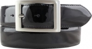 Herreng�rtel mit Doppel-Schlie�e aus Lack-Leder 4,0 cm