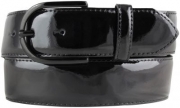 Lackg�rtel aus Leder mit geschw�rzter G�rtelschnalle 4,0 cm
