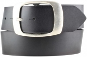 G�rtel aus Vollrindleder mit geschw�rzten Kanten und Doppel-Schnalle 5,0 cm