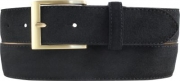 G�rtel aus Veloursleder mit goldener G�rtelschlie�e 3,5 cm