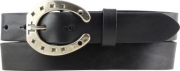 G�rtel f�r Reiter mit Hufeisen-G�rtelschnalle aus Vollrindleder 3,0 cm