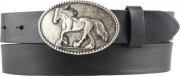 Kinderg�rtel f�r Reiter mit Pferde-G�rtelschnalle aus Vollrindleder 3,0 cm