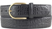 Dameng�rtel mit Krokopr�gung und goldener G�rtelschnalle 4,0 cm