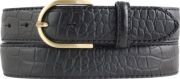 Dameng�rtel mit Krokopr�gung und goldener G�rtelschnalle 3,5 cm