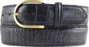 Dameng�rtel mit Krokopr�gung und goldener G�rtelschlie�e 4,0 cm