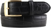 G�rtel mit Krokopr�gung und goldener G�rtelschnalle 4,0 cm