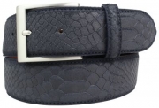 G�rtel mit Edelstahl-G�rtelschnalle und Pythonpr�gung 4,0 cm
