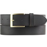 Weicher Herren-G�rtel aus Nappaleder mit Steppnaht und goldener G�rtelschlie�e 4,0 cm