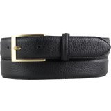 Anzug-G�rtel aus gemasertem Leder mit Steppnaht gold 3,0 cm