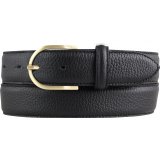 Damen-G�rtel aus gemasertem Leder mit Steppnaht gold 3,5 cm