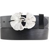 G�rtel aus Vollrindleder mit Ginko-Schlie�e 4,0 cm