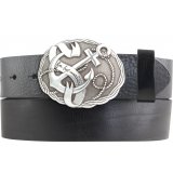 G�rtel aus Vollrindleder mit Anker-Schlie�e 4,0 cm