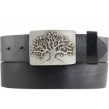 G�rtel aus Vollrindleder mit Tree of Life-Schlie�e 4,0 cm