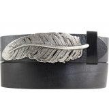 G�rtel aus Vollrindleder mit Feder-Schlie�e 4,0 cm