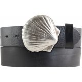 G�rtel aus Vollrindleder mit Muschel-Schlie�e 4,0 cm