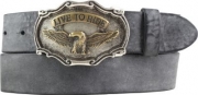 G�rtel aus weichem Vollrindleder mit Adler-Buckle 4,0 cm