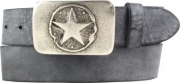 G�rtel aus weichem Vollrindleder mit Stern-Buckle 4,0 cm