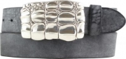 G�rtel aus weichem Vollrindleder mit Kroko-Buckle 4,0 cm