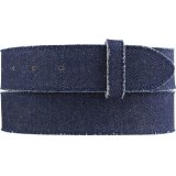 Wechselg�rtel aus Leder und Denim ohne Schlie�e 4,0 cm