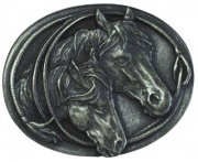G�rtelschnalle Zwei Pferdek�pfe 4,0 cm