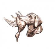 Ansteckpin Hund mit Ente Metall 2 cm Jagd Ansteckpin Hund mit Ente Metall 2 cm Jagd
