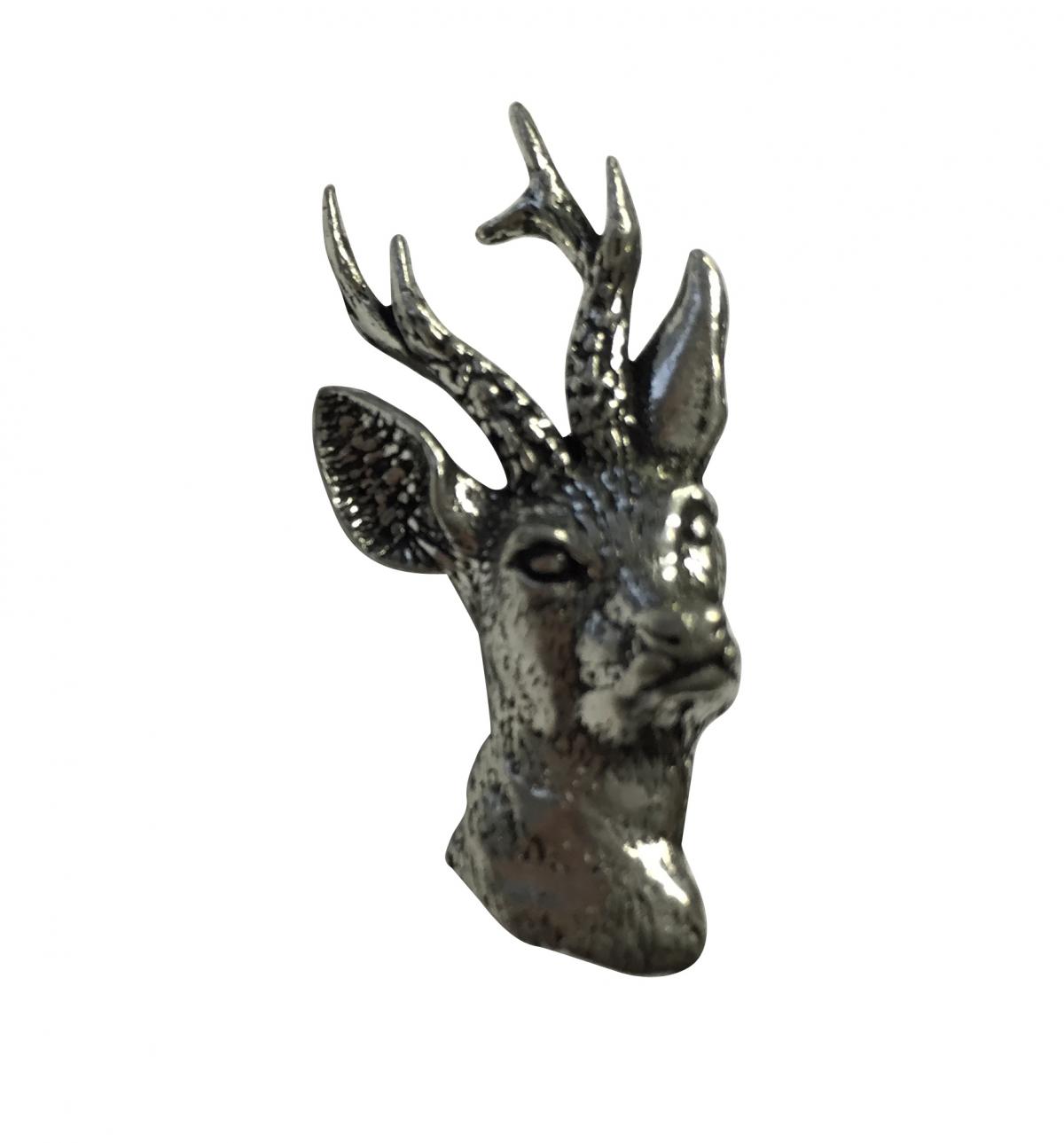 Ansteckpin Damhirsch Altsilber - Hutpin Reversnadel Für Jagd-Outfit 3cm