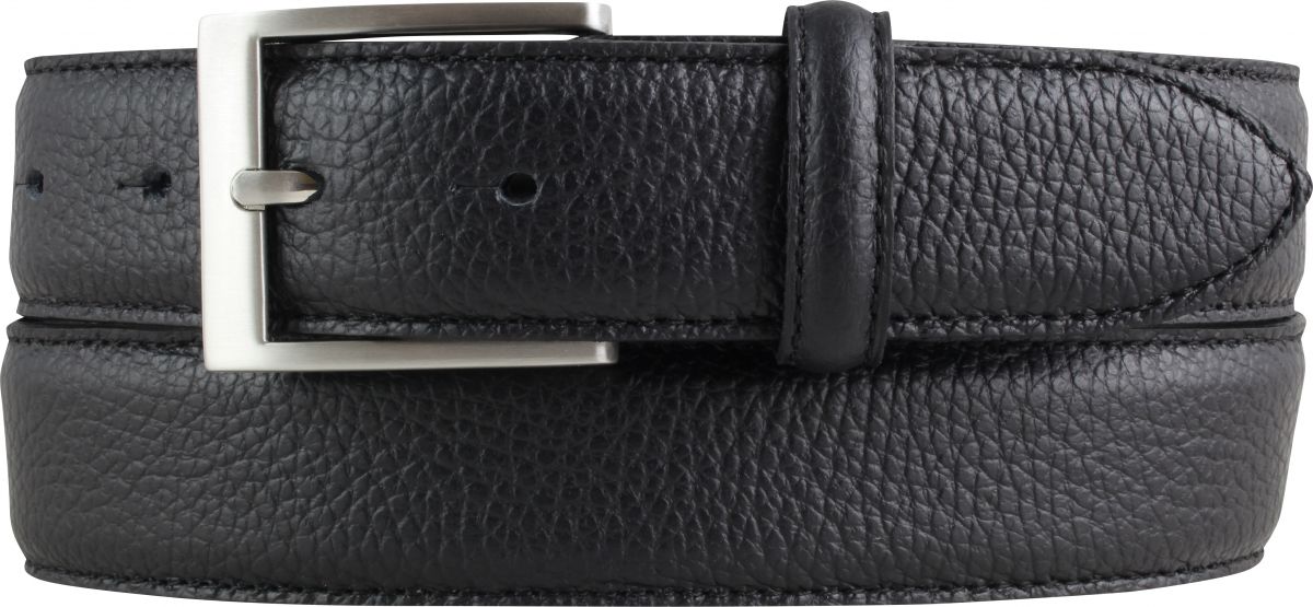 Anzug-G�rtel aus gemasertem Leder mit Edelstahl-G�rtelschnalle 3,5 cm