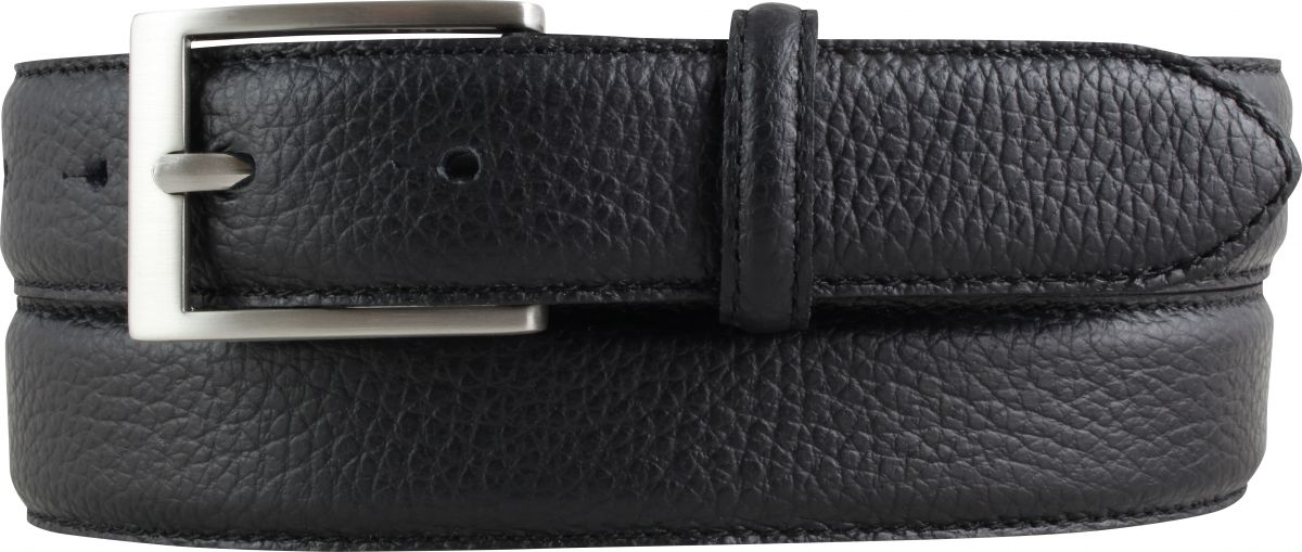 Anzug-G�rtel aus gemasertem Leder mit Steppnaht 3,0 cm