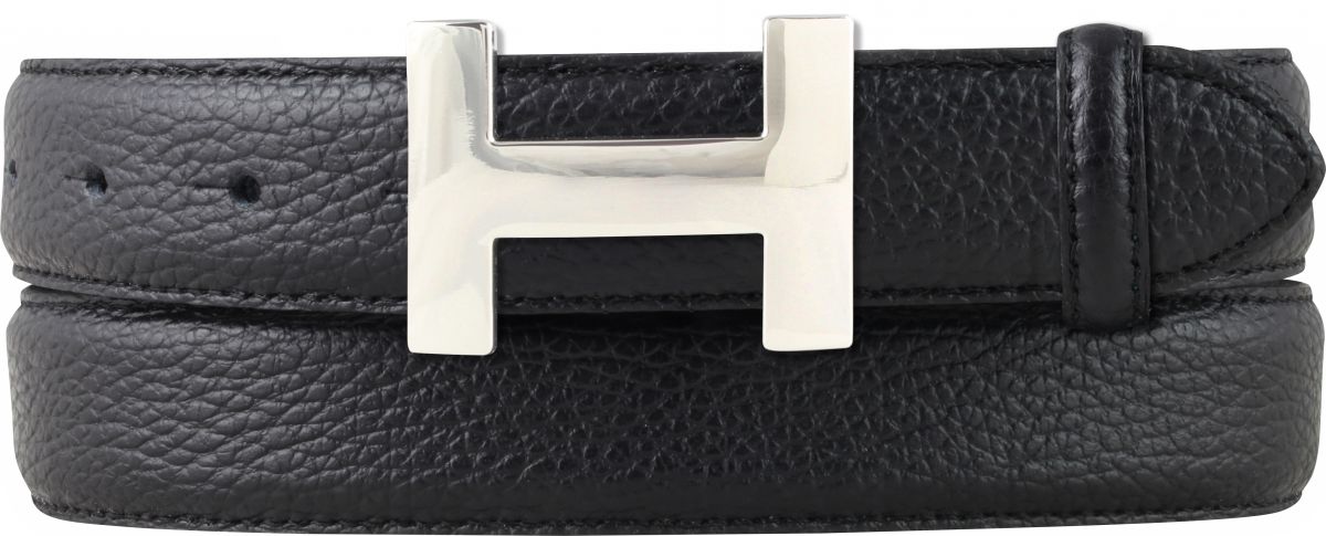 Damen-G�rtel HAILEY aus gemasertem Leder mit Steppnaht 3,0 cm Silber