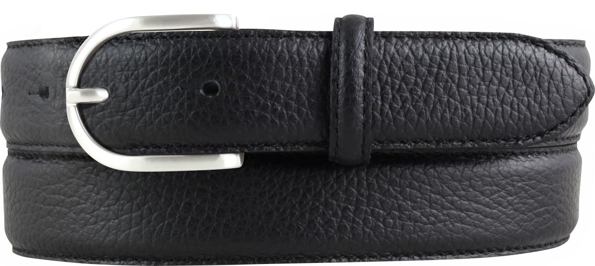 Damen-G�rtel aus gemasertem Leder mit Steppnaht 3,0 cm