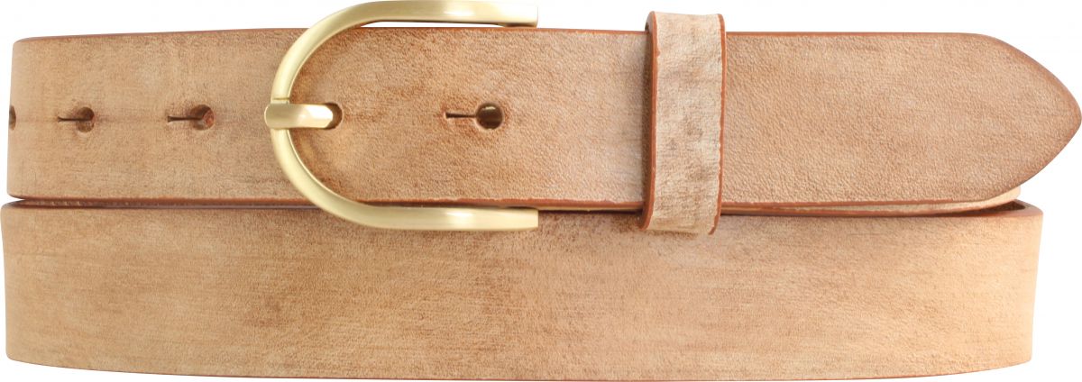 Damen-G�rtel aus weichem Vollrindleder mit goldener G�rtelschnalle 3,0 cm