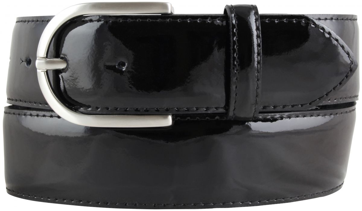 Dameng�rtel aus Lackleder mit runder G�rtelschnalle 4,0 cm