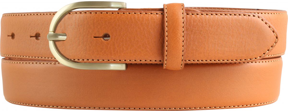 Dameng�rtel aus Vollrindleder bombiert mit goldener G�rtelschlie�e 3,0 cm