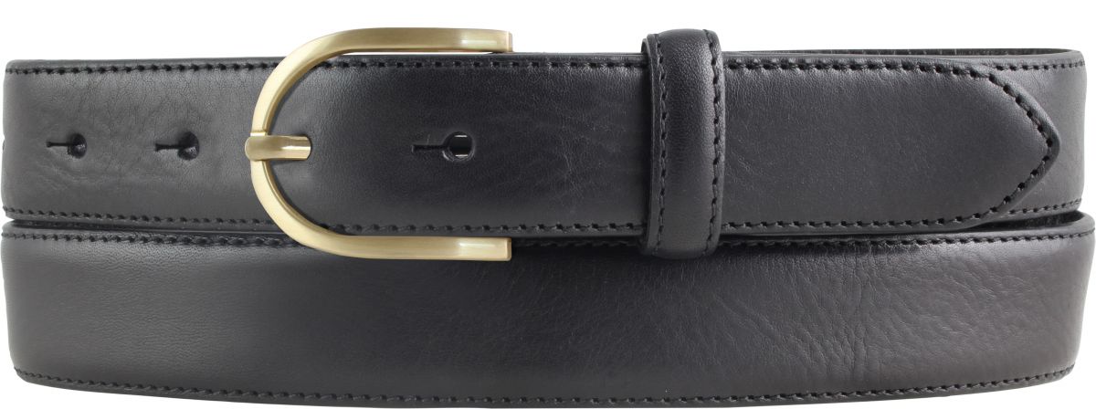 Dameng�rtel aus Vollrindleder bombiert mit goldener G�rtelschlie�e 3,0 cm