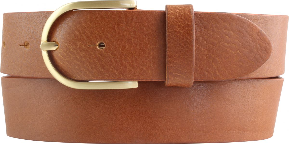 Dameng�rtel aus Vollrindleder mit goldener G�rtelschlie�e 4,0 cm