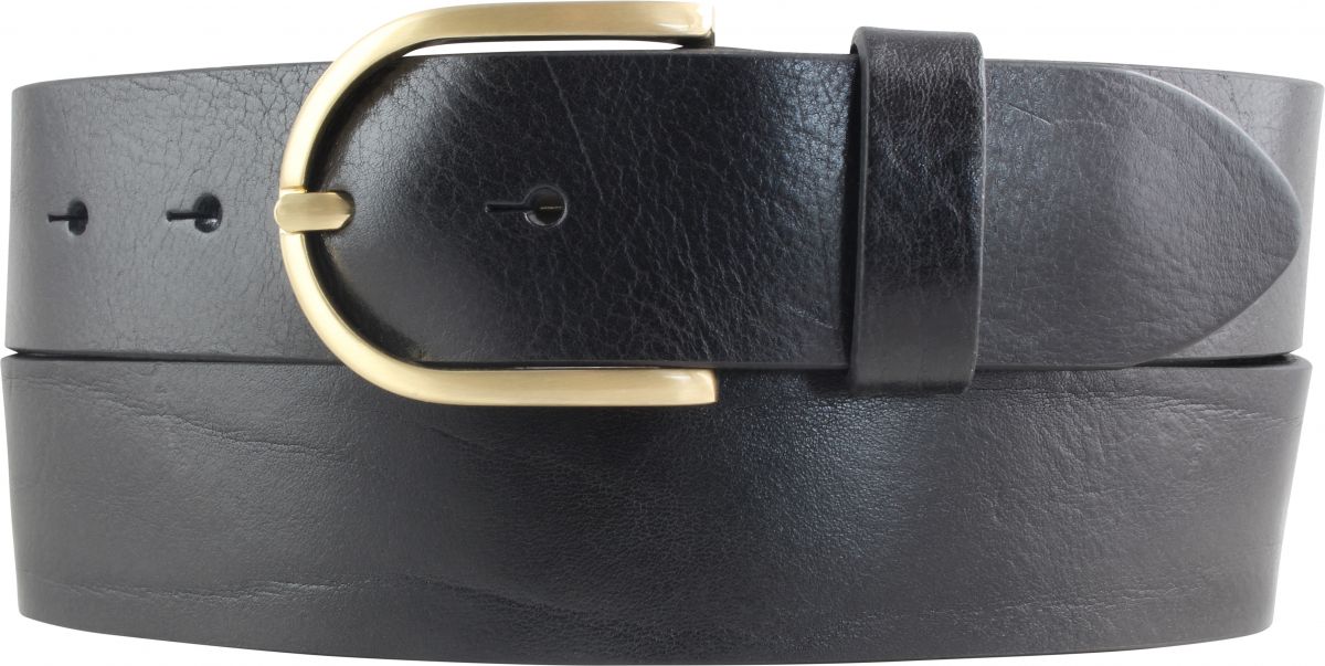 Dameng�rtel aus Vollrindleder mit goldener G�rtelschlie�e 4,0 cm