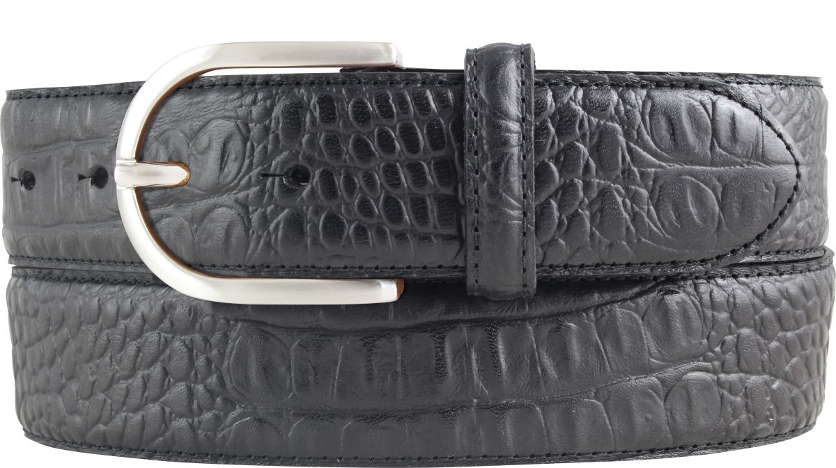 Dameng�rtel mit Krokopr�gung 4,0 cm