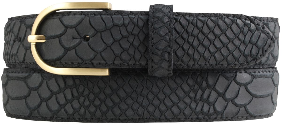 BELTINGER Damen-Gürtel Aus Veloursleder 3,0 Cm Breit – Runde Silber-Schließe, Italienische Herstellung, Für Jeans, Kleider & Mehr