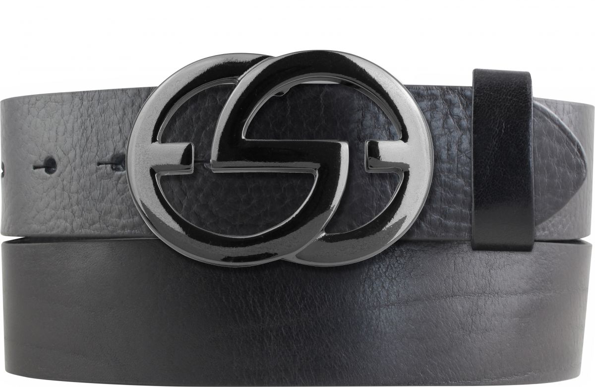 Designer-G�rtel EMMA aus Vollrindleder 4,0 cm Schwarz