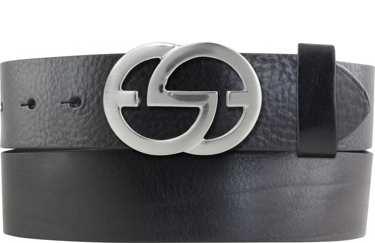 Designer-G�rtel EMMA aus Vollrindleder 4,0 cm Silber