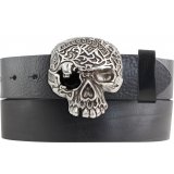 Ledergürtel Vollrindleder 4 cm Totenkopf Gürtelschnalle Ledergürtel Vollrindleder 4 cm Totenkopf Gürtelschnalle