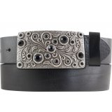 Ledergürtel Vollrindleder 4 cm Gürtelschnalle mit Stein Ledergürtel Vollrindleder 4 cm Gürtelschnalle mit Stein
