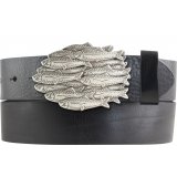 Ledergürtel Vollrindleder 4 cm Fisch Gürtelschnalle Ledergürtel Vollrindleder 4 cm Fisch Gürtelschnalle