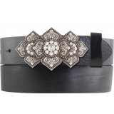 Ledergürtel Vollrindleder 4cm Gürtelschnalle mit Strass Ledergürtel Vollrindleder 4cm Gürtelschnalle mit Strass