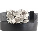 Ledergürtel Vollrindleder 4 cm Kolibri Gürtelschnalle Ledergürtel Vollrindleder 4 cm Kolibri Gürtelschnalle