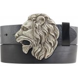 Ledergürtel Vollrindleder 4 cm Löwe Gürtelschnalle Ledergürtel Vollrindleder 4 cm Löwe Gürtelschnalle