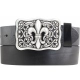 Ledergürtel Vollrindleder 4 cm Lilien Gürtelschnalle Ledergürtel Vollrindleder 4 cm Lilien Gürtelschnalle
