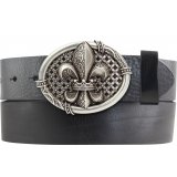Ledergürtel Vollrindleder 4 cm Lilie Gürtelschnalle Ledergürtel Vollrindleder 4 cm Lilie Gürtelschnalle
